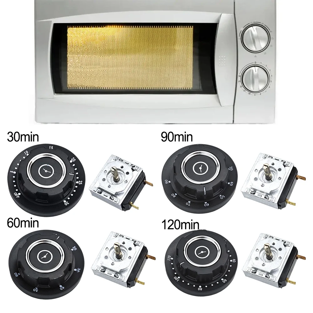30/60/90/120min Microwave Oven Cooker Air Fryer Parts Delay Timer Switch With Bell Mechanical AC250V 16A Time Controller