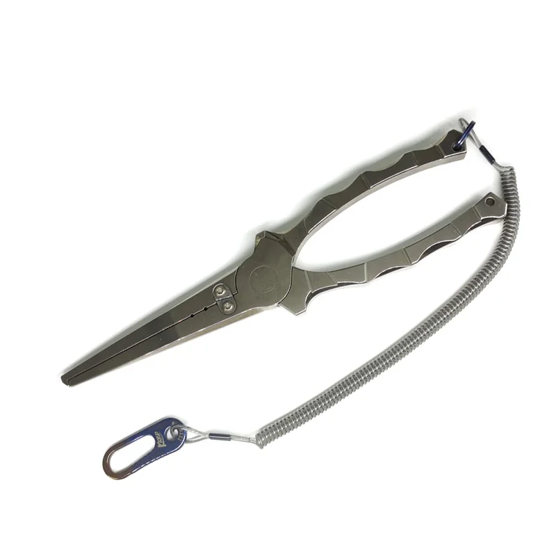 NEW OEM Titanium Alloy Fishing Pliers 220mm 157g Saltwater  Ring Oem Long Nose Fishing Pliers Scissor
