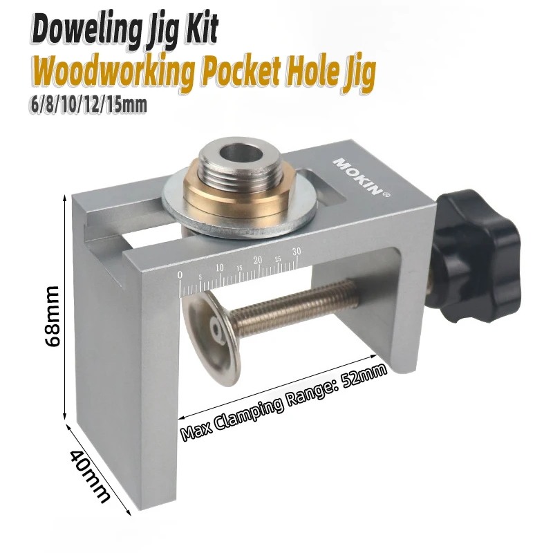 Doweling Jig Kit Pocket Hole Drilling Guide Cabinet Door Rebounder Drill Sleeve for Woodworking Punching Household DIY Tool