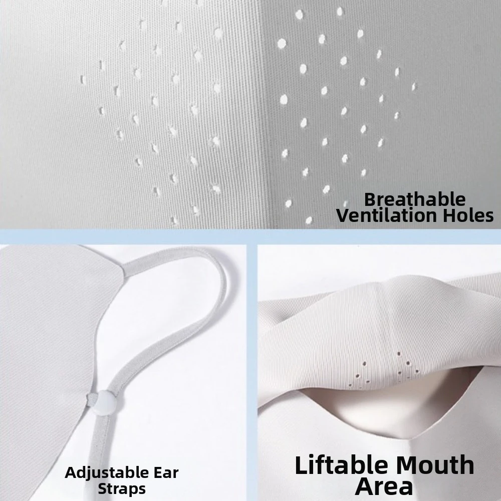 Neue leichte Gesichtsmaske mit UV-Schutz, atmungsaktive, waschbare Gesichtsbedeckungsmaske, UV-blockierende Kühlmaske für Outdoor-Aktivitäten – Detail 2