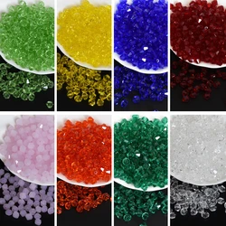 100PCS 4MM 33Colors Small Beads Faceted Glass Crystal Beads Bicone Shape Beads for DIY Jewelry Making Bracelet Necklace Earrings
