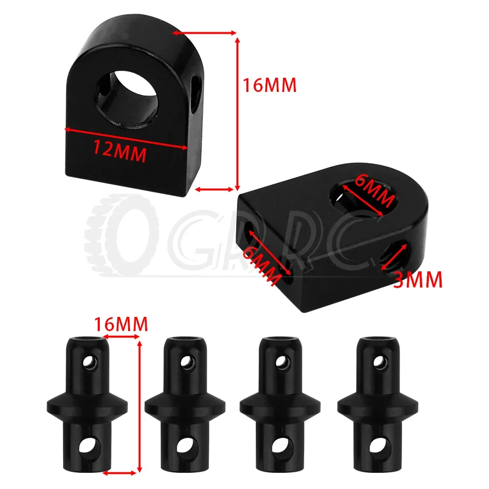 4pcs Metal Aluminum Alloy Body Post Mount with R Clips for 1/10 RC Crawler Axial SCX10 PRO Upgrade Parts