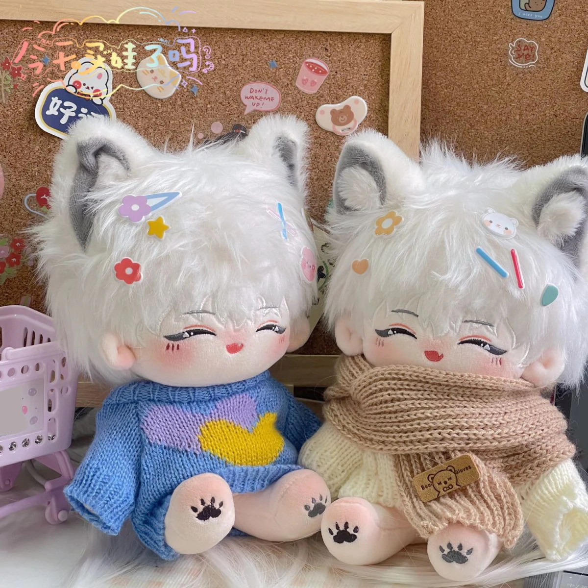 20cm Zero Xuan Plush Doll Original Lovely Beast Ear Long Hair Cotton Doll Body No Attribute Cosplay Dress-up Stuffed Toy Gifts