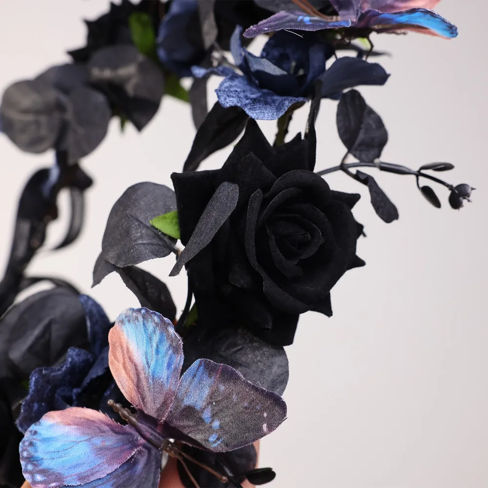 Exquisita diadema de Halloween, diadema gótica de moda de plástico, tamaño ajustable, estilo oscuro, diadema para Cosplay, accesorio de disfraz