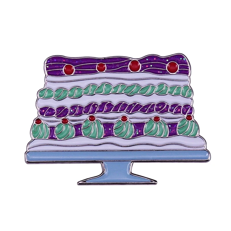Sweet Cake Enamel Pin Game Movie Inspired Birthday Cakes Brooches Dessert Sweets Lovers Gift view 3