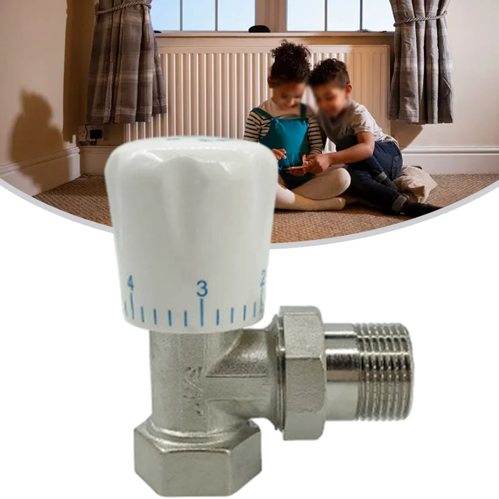 Energy Efficient Thermostatic Radiator Valve  15mm x 34 Angle Radiator  5 Temperature Levels  Easy Installation  Save Energy