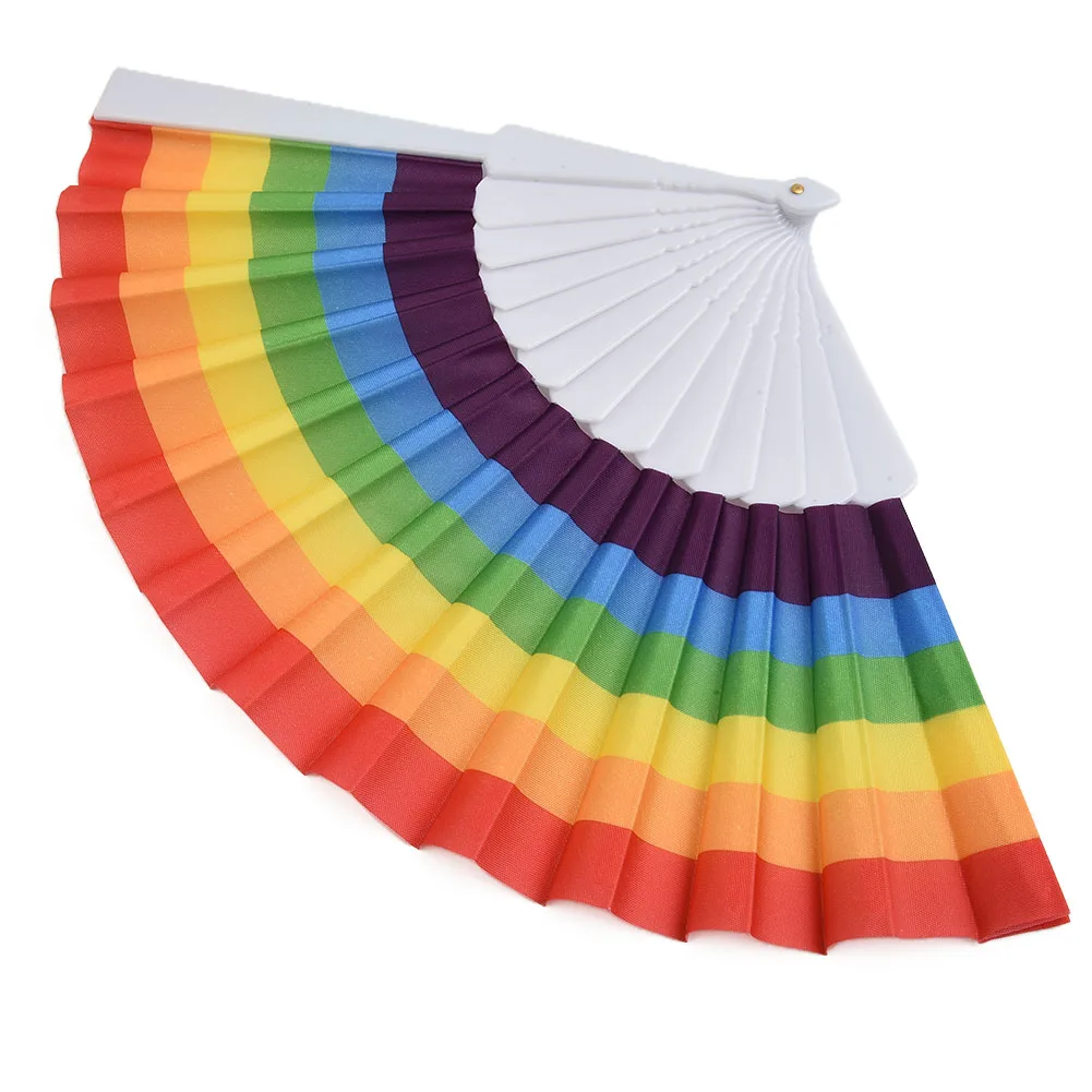 

Rainbow Folding Fan Pride Fan 1PC 23cm 42CM Gay Folding Fan High Quality Light Weight New Arrival 100% Brand New