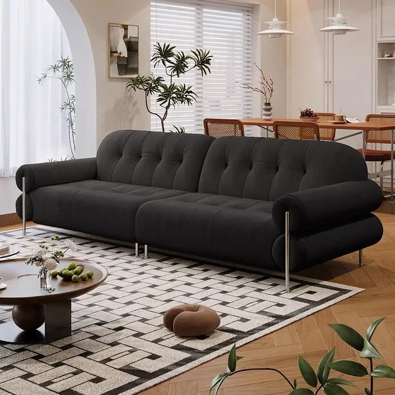 

French cream retro brown sugar cloud cat scratching cloth sofa modern simple high-end small apartment living room