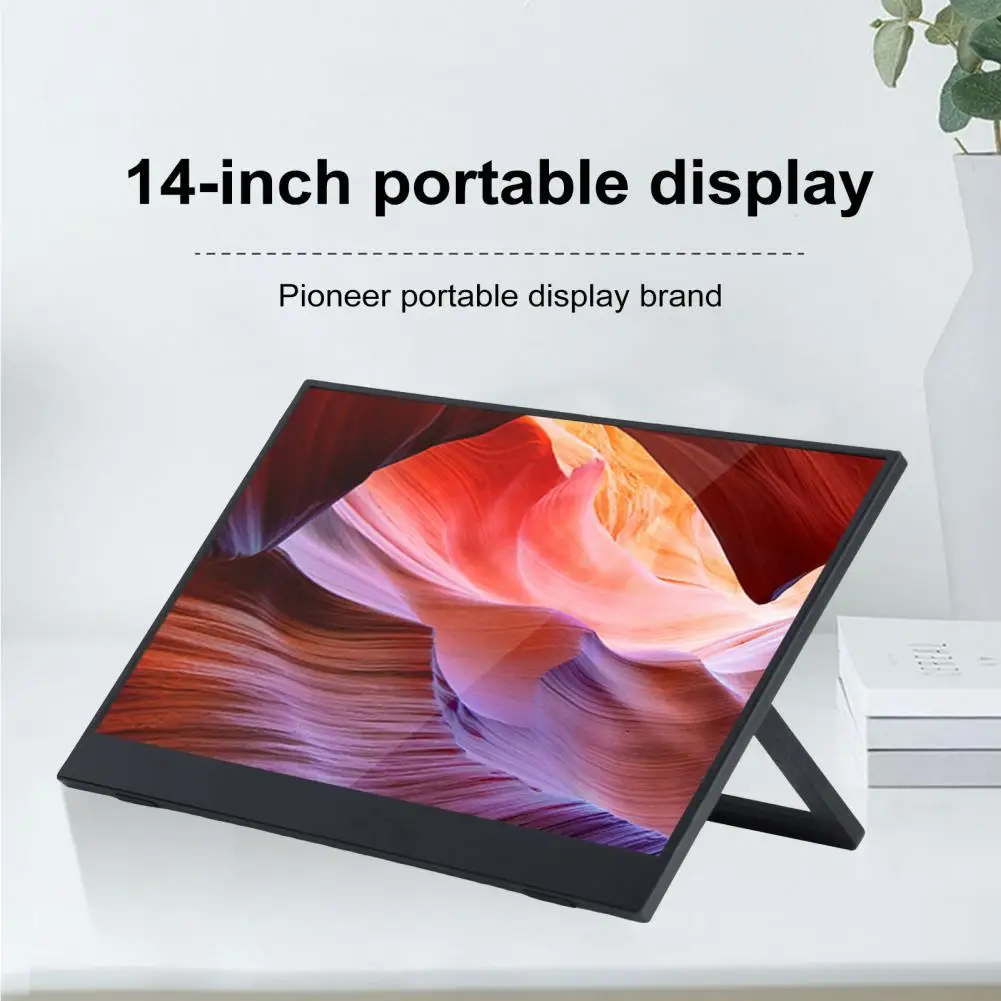 

14-Inch 1920x1080P FHD IPS Laptop Monitor HDMI-compatible USB Type-C Gaming Display with Speakers Laptop Extender Display Screen