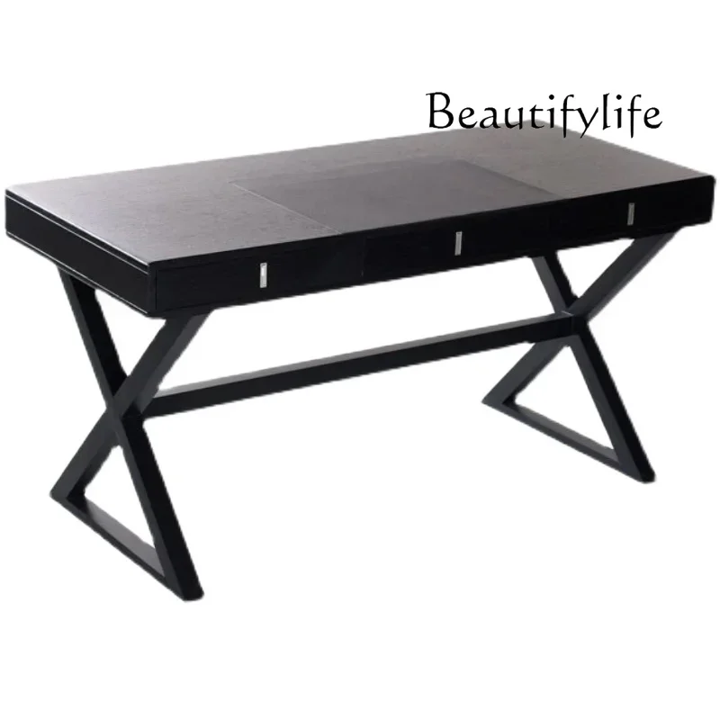 

LXNordic домашний письменный стол из черного дуба, современный минималистичный письменный стол SSS