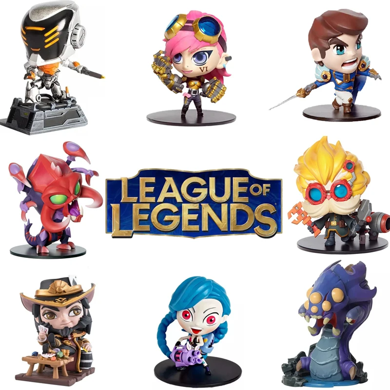 

League of Legends LOL figure Yasuo Jinx Garen Ahri Ziggs Veigar Action Figures Anime Figure Model collect boy toys 1/144 10CM