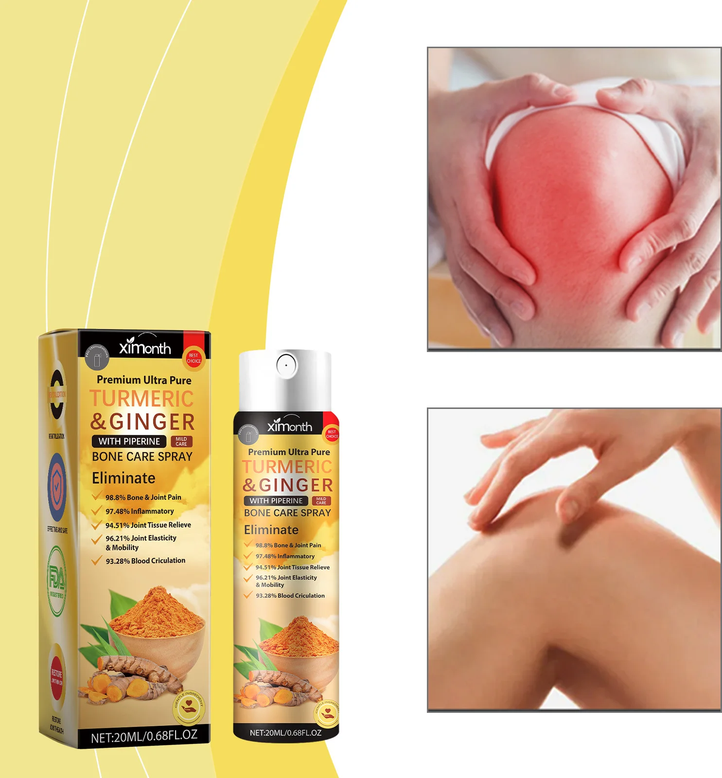 Turmeric Joint Care Spray - Gentle, Nourishing, Soothing and Hydrating for Daily Body Massage and Joint Support