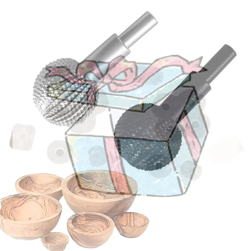 【CCA】Woodworking Sphere Rotary Burr Ball Wood Carving Grinding Head Rotary Burr Ball Gouge Grinding Head For Grinding Marking