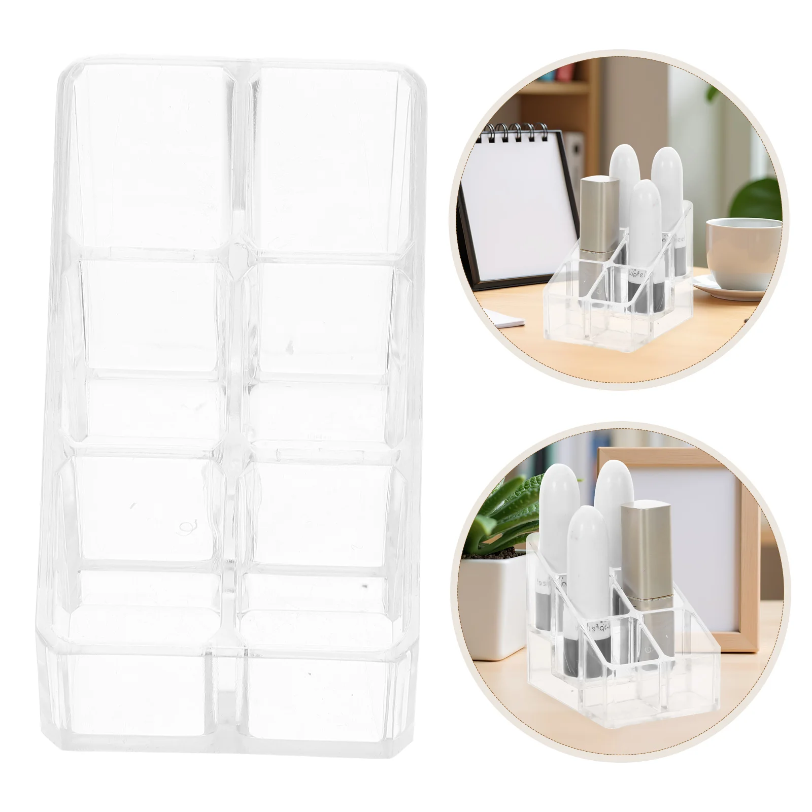 

Clear Makeup Organizer Storage Box for Lipsticks Nail Polish Essential Oil Transparent Case Display Holder Bedroom