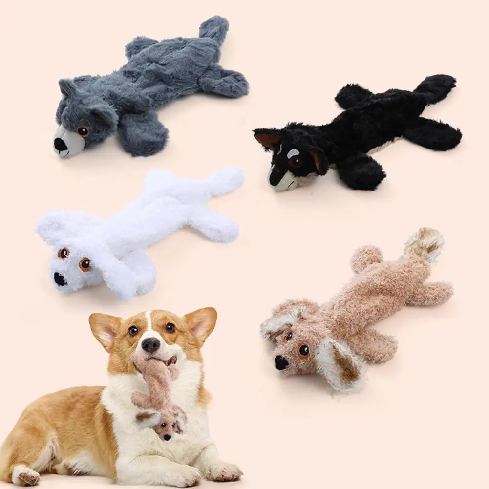 Dog Squeaky Toys No Stuffing Plush Dog Chew Toys Aggressive Chewers Plush Cute Puppy Toys For Small Medium Large Dogs