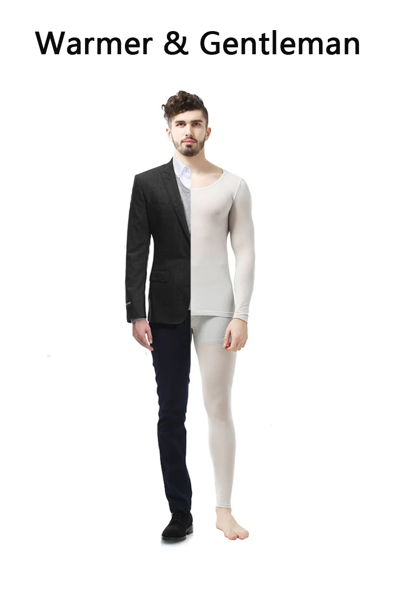 Winter 37 Degree Constant Temperature Thermal Underwear for Men Ultrathin Elastic Thermo Underwear Seamless  Long Johns