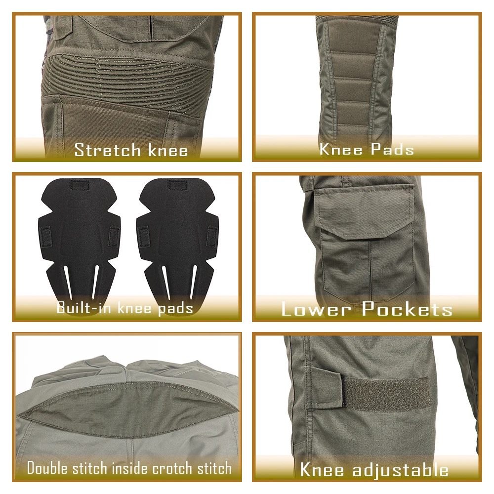DRAGON EDGE G5 Pantaloni Airsoft Ginocchiere Pantaloni da combattimento per uomo Pantaloni tattici Abbigliamento militare