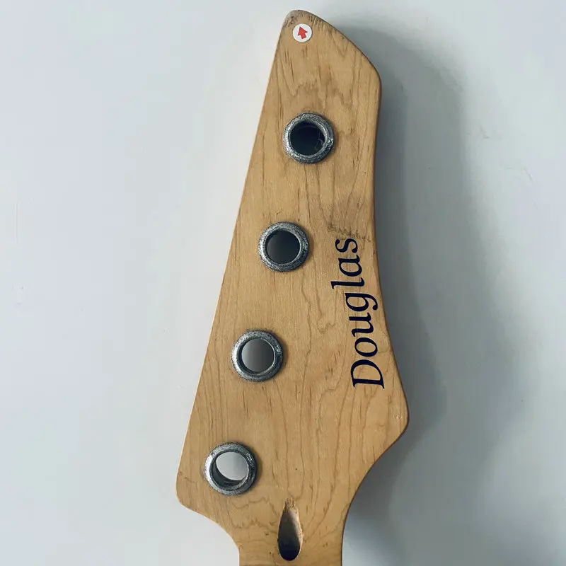 FN664 4 String Electric Bass Neck Semi Finishing Version Fretless Bass Natural Maple Custom Order with Damages for DIY Replace