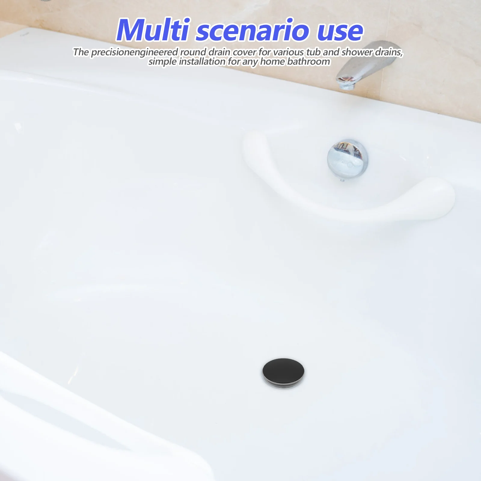 

Пробка для слива ванны, 43 мм, круглая крышка для душевой ванны, сменный уловитель волос, металлическое сливное уплотнение для перелива ванны в ванной комнате