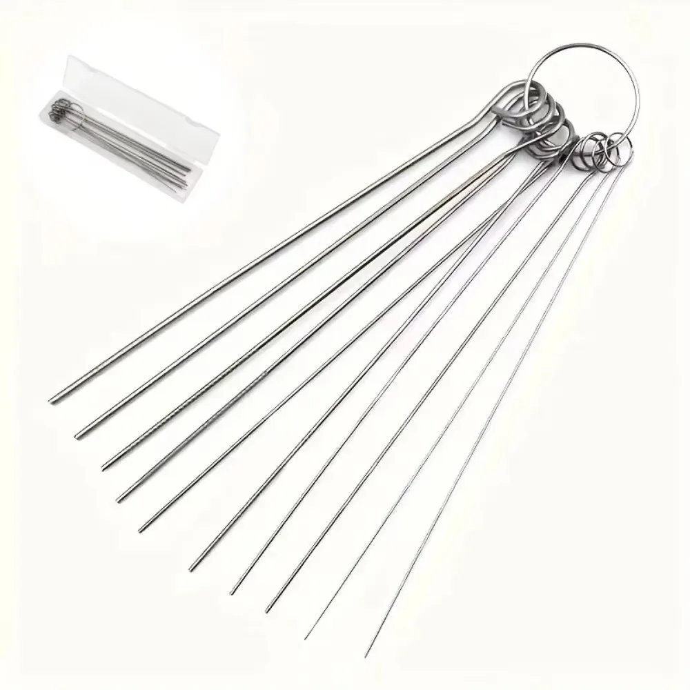 10Pcs/Box 0.4-1.6mm Stainless Steel Through-Needle Shower Cleaning Tool Cutting Welding Stainless Steel Needle Brushes Set