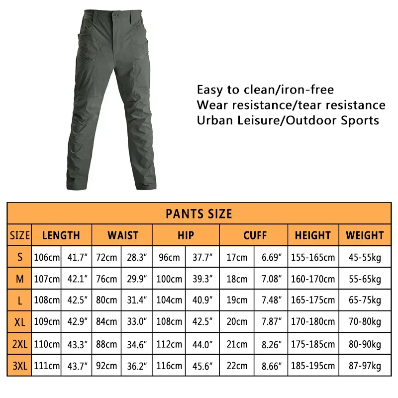 Men Casual Pants Lightweight Softair Trousers Mens Tactical Fishing Pants Outdoor Hiking Nylon Quick Dry Cargo Pants Work Hunt