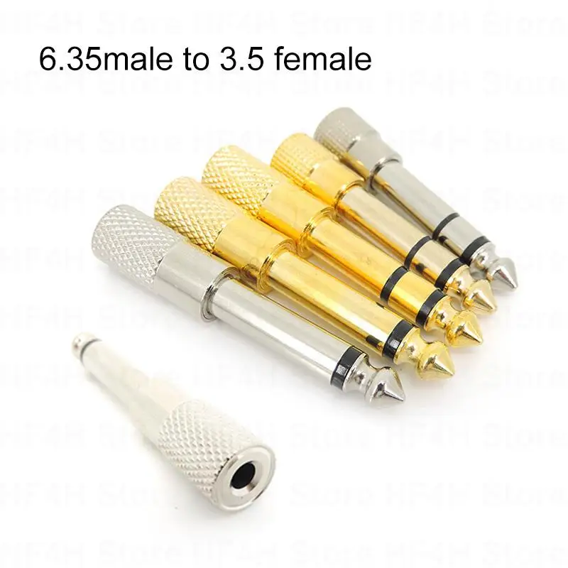 2/3pole Jack 6.35mm 6.5 Male to 3.5mm mono stereo Female Converter connector Headphone Adapter Audio Plug plated Amplifier B4