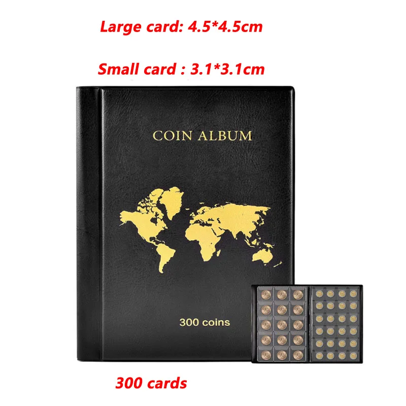 120-300 Card Coins Collection Book Commemorative Coins Copper Coins Collection Book Banknotes Medals Collection Book