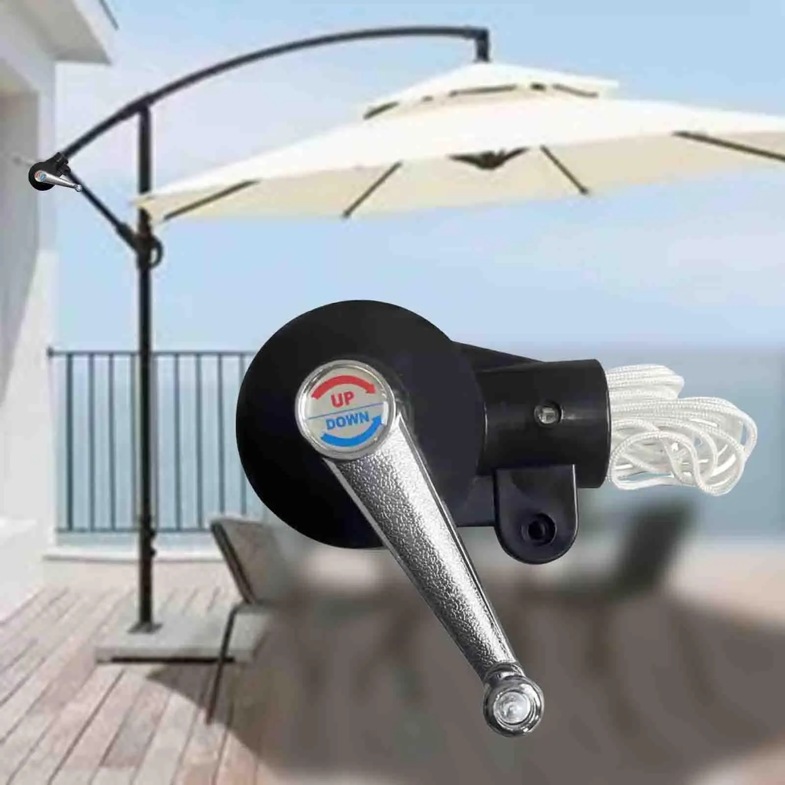 

Deck Umbrella Accessories Leisure Sunshades Parts Hand Crank Sturdy Portable Attachment Replacement for Party Balcony Picnic