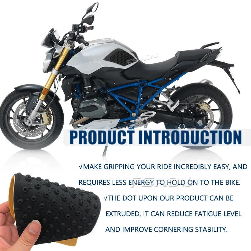 For BMW R1200R R1200 R Side Fuel Tank pad R 1200R 2015-2019 Tank Pads Protector Sticker Decal Gas Knee Grip Traction Pad Tankpad