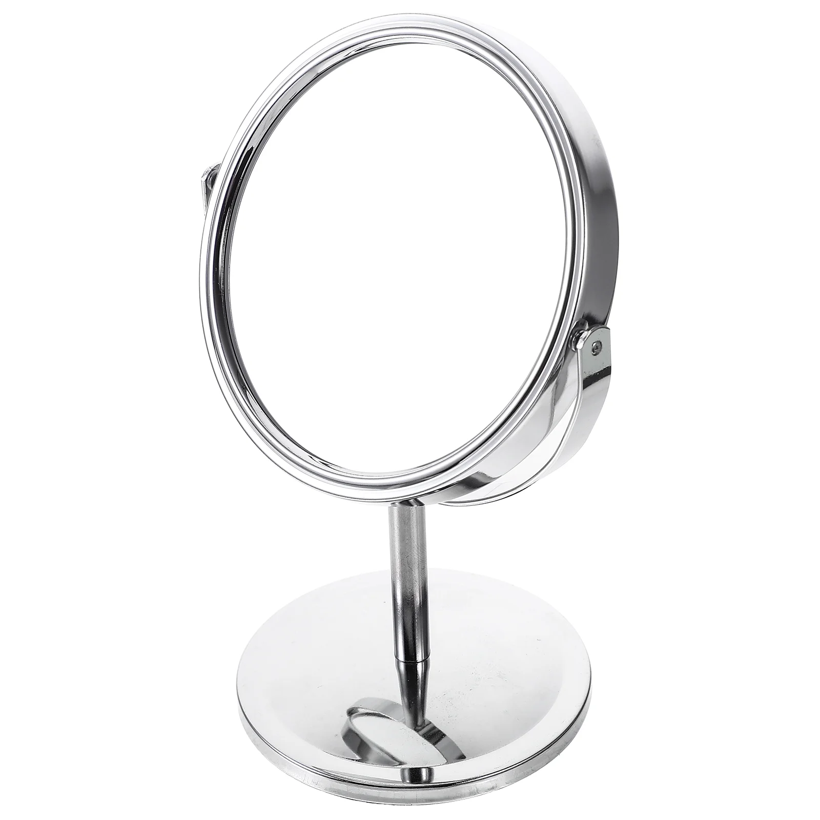 Desktop make-upspiegel dubbelzijdig draaibaar rond klassiek 4 inch zilver make-up persoonlijke spiegels meisje man