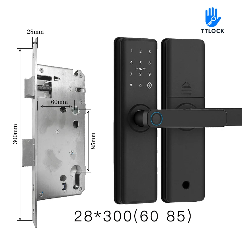2026 Smart Door Lock With Bluetooth-compatible TTLock APP Digital Electronic Lock Smart Home Wooden Door Lock Fingerprint image 3
