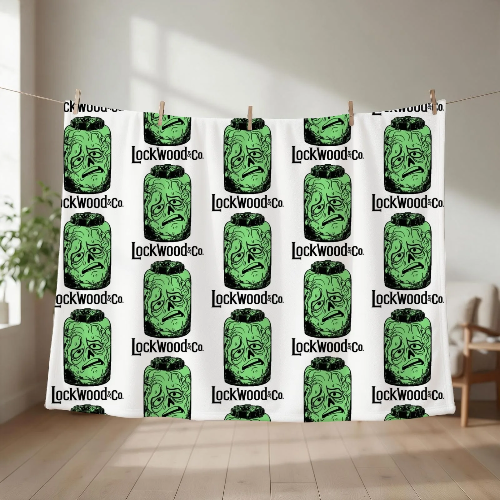 Lockwood and co Skul,TV series,Anthony Lockwood,George Cubbins,Lucy Carlyle,Fan art Throw Blanket