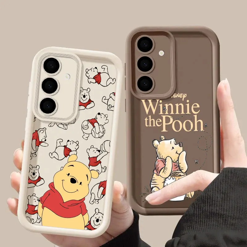 

Cartoon Winnie The Pooh Bear S26Ultra Case For Samsung Galaxy S26 S25 S24 S22 S23 Ultra 5G S21 Plus S20 FE Protection Soft Cover