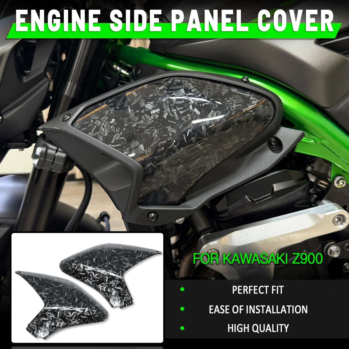 

Plastic Engine Side Panel Cover For Kawasaki Z900 2025 2026 OEM Replacement Frame Protector Motorcycle Fairing Accessories