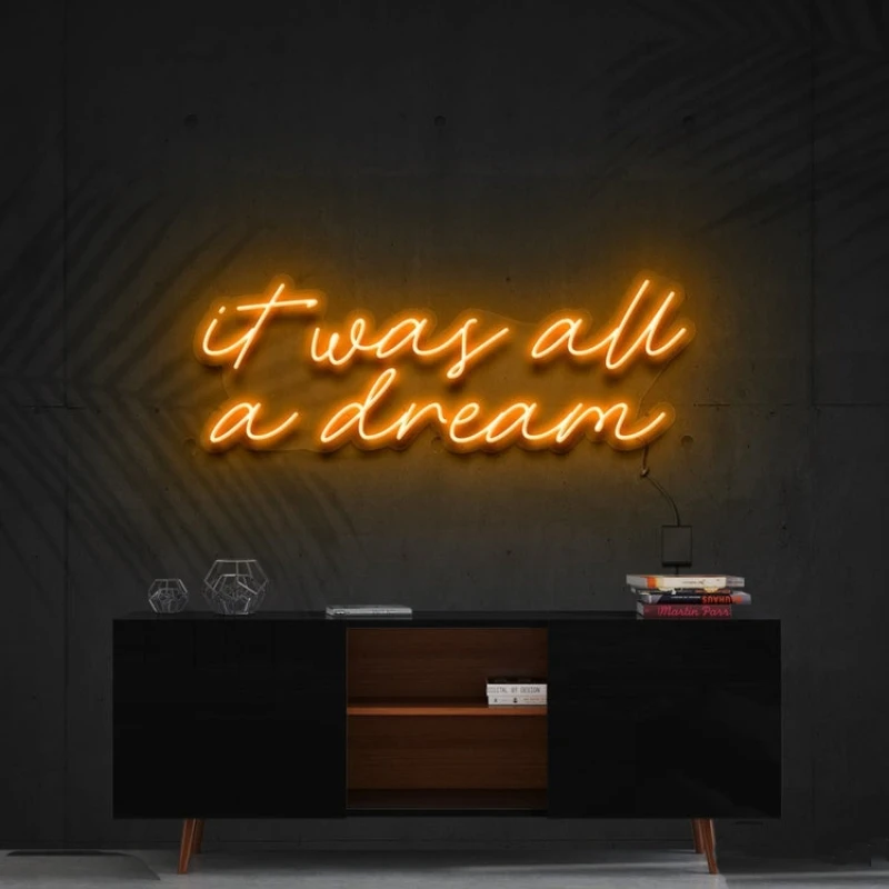 It Was All A replNeon LED Sign, Home Bedroom, Living Room, Wall Decoration, escales Light, Birthday Gift, Party Bar Space Design