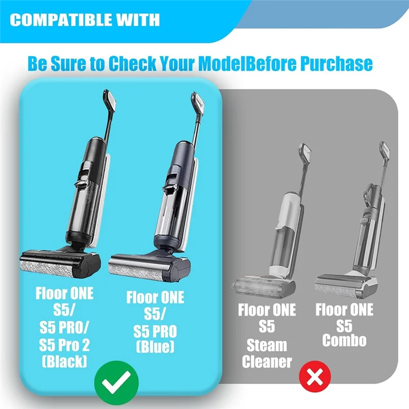 ABRW-Kit di ricambio per spazzole a rullo e filtro per aspirapolvere per Tineco Floor ONE S5, Floor One S5 Pro Parti per aspirapolvere asciutto e bagnato senza fili