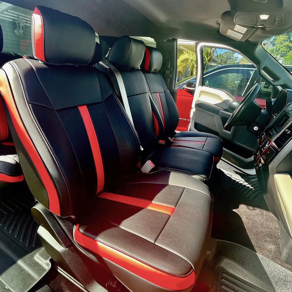 For 2009-2023 F-150 F-250 F-350 F150 F250 F350 Custom Fit Car Accessories Seat Covers 5 Seats Full Set Top Quality Leather