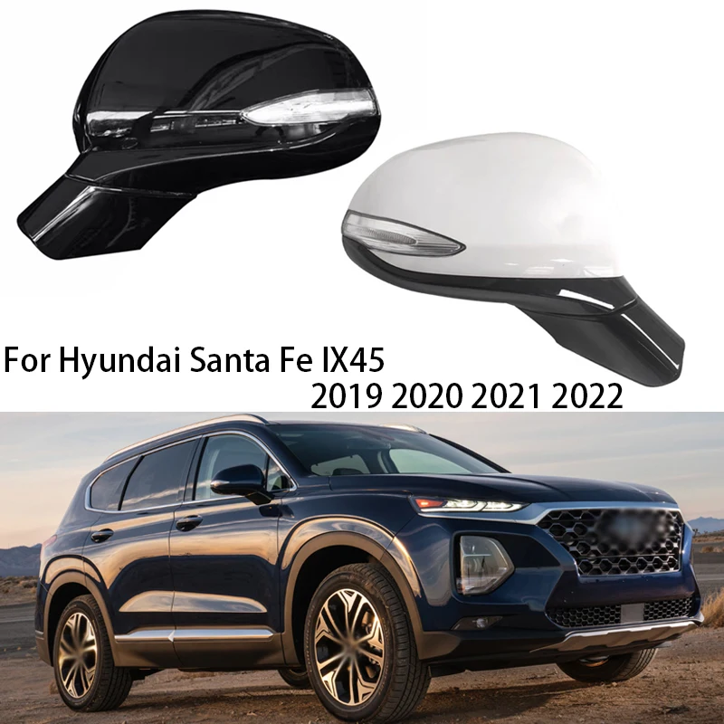 

For Hyundai Santa Fe IX45 2019 2020 2021 2022 Auto Door Wing Side Rearview Mirror Assembly 6 Wire 8 Wire