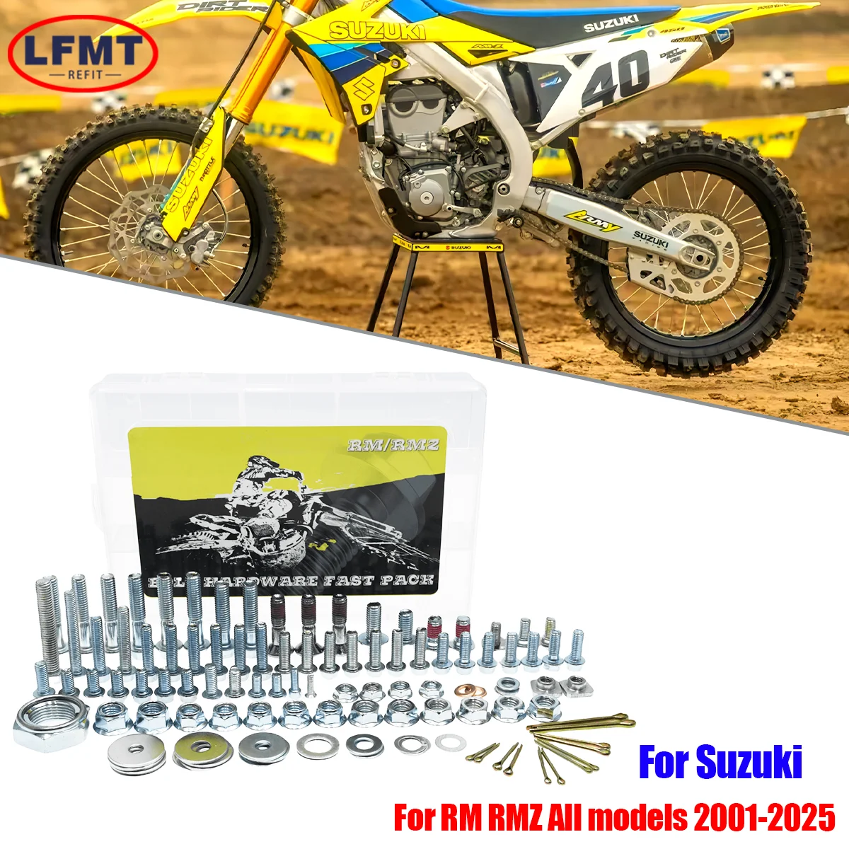 Für Suzuki Motocross Schraube Hardware Bolzen Vollkunststoff Befestigungssatz RM RMZ RMX DRZ 80 85 125 150 250 300 450 2003–2025 Dirt Bike