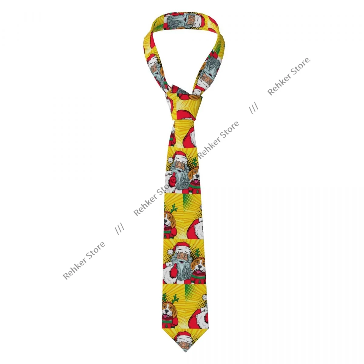 Mens Tie Classic Skinny Santa Claus With Hugs Neckties Narrow Collar Slim Casual Tie Gift