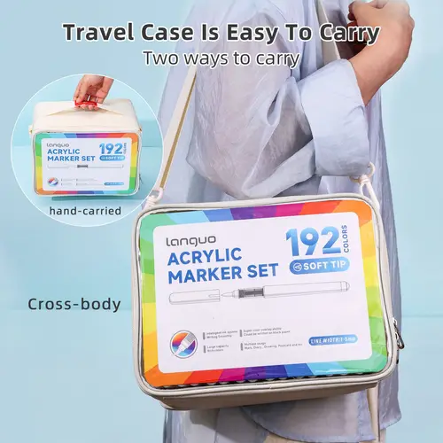 Imagen 2 del producto LANGUO 96-288 colores líquidos directos, bolígrafos de pintura acrílica, pincel, rotulador para pintar piedra, suministros de Arte DIY, papelería