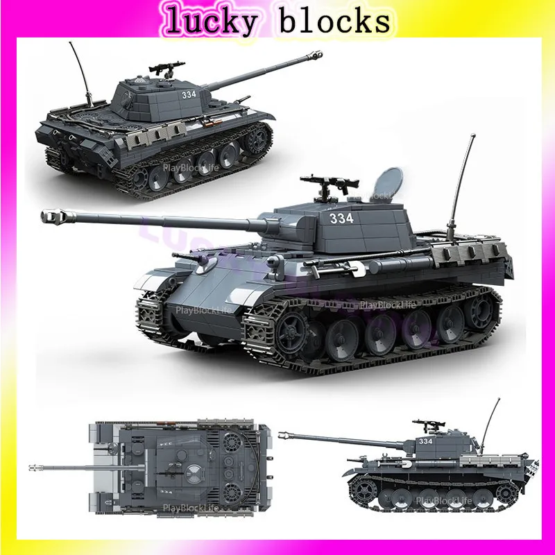 

Модель танка времен Второй мировой войны, строительный блок, собранный танк, детские развивающие игрушки, строительный блок, собранный орнамент, подарок для ребенка