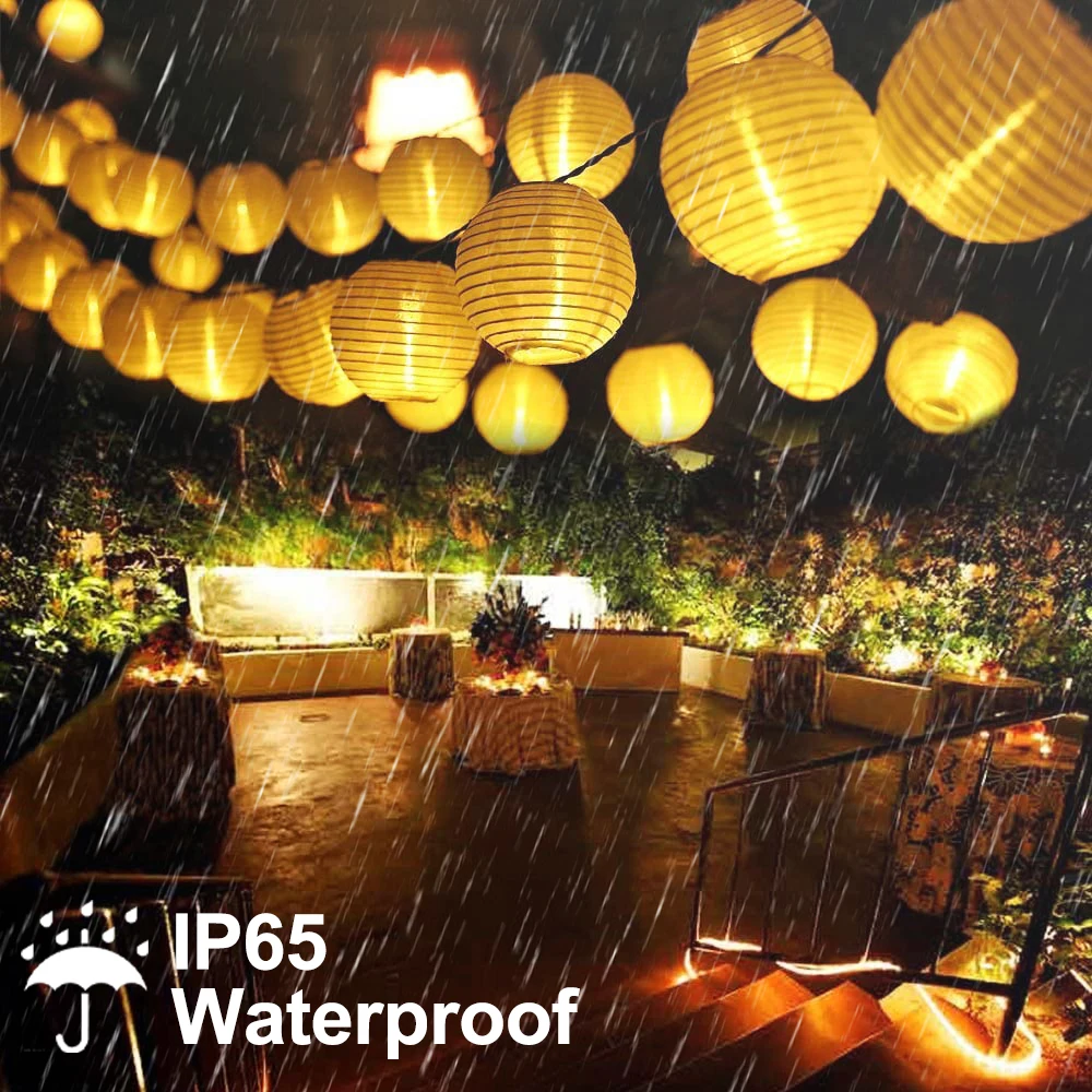 6.5M 30LED Waterproof Lantern Solar String Fairy Light Outdoor Solar Patio Lamp Christmas Garland for Wedding Party Garden Decor