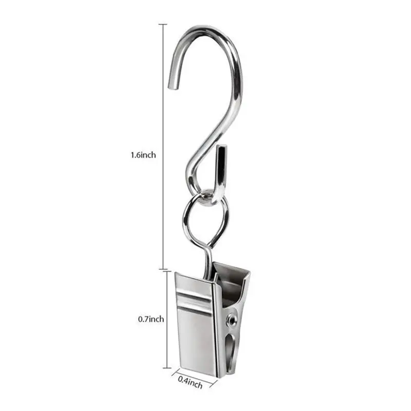 [N84R] 150 PCS Stainless Steel Curtain Clips with Hook for Curtain Photos Home Decoration Outdoor Party Wire Holder,B