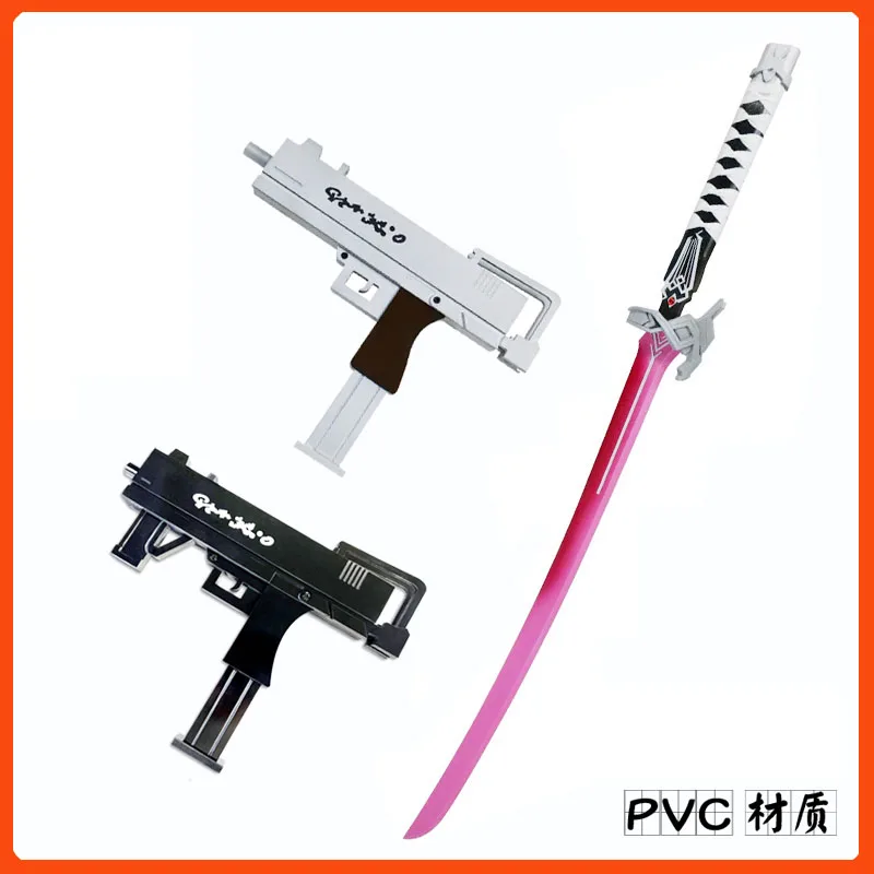 Honkai Star Rail Kafka Weapon Models PVC Gun Wood Detachable KnifeHonkai Star Rail Kafka Cosplay Wig Rose Purple Wig+cap