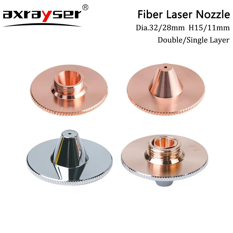 Dysza laserowa typu C pojedyncza dwuwarstwowa D28/32mm H11 H15 M11 dla HANS Precitec Raytools maszyna do cięcia włókien Consumab