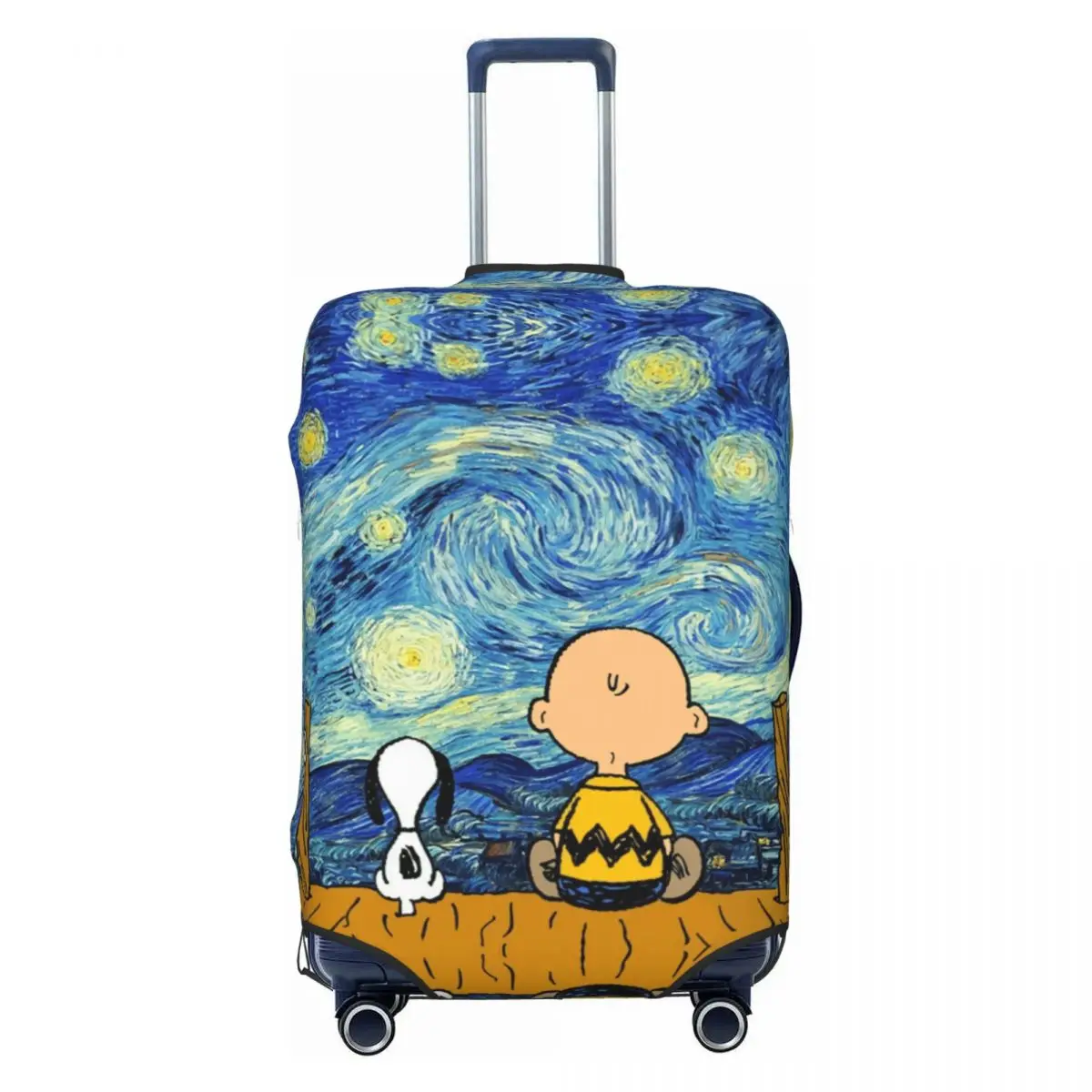 

Пользовательский Ван Гог Пейзаж Снупи и Чарли Браун Чехол для багажа Модные защитные чехлы для чемодана с арахисом Костюм для 18-32 дюймов