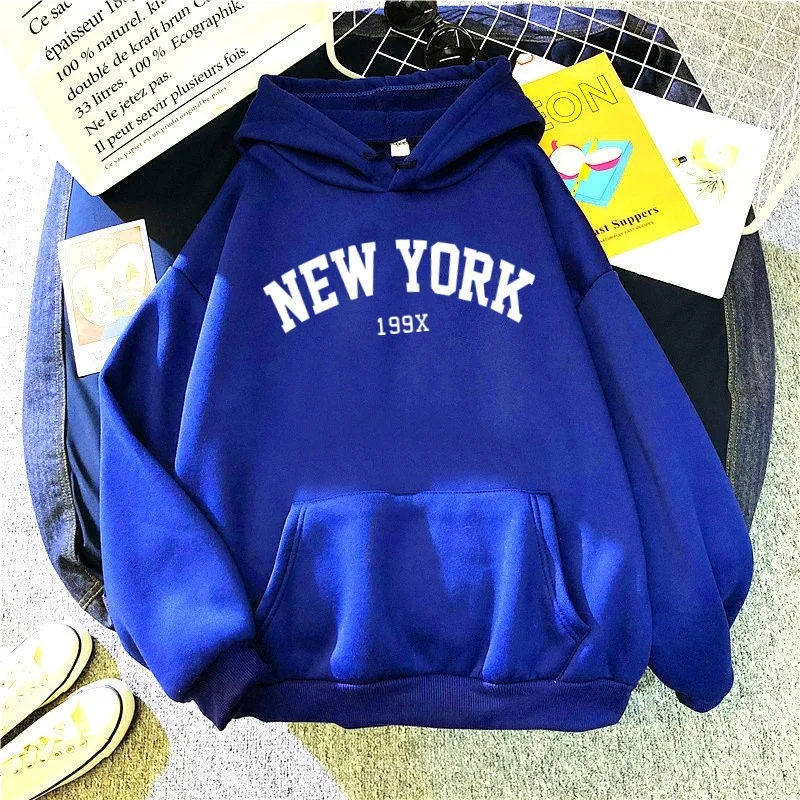 Mannen Vrouwen New York 199X City Hoodies Mode Brief Bedrukt Grafische Sweatshirts Losse Casual Harajuku Capuchon Sportkleding