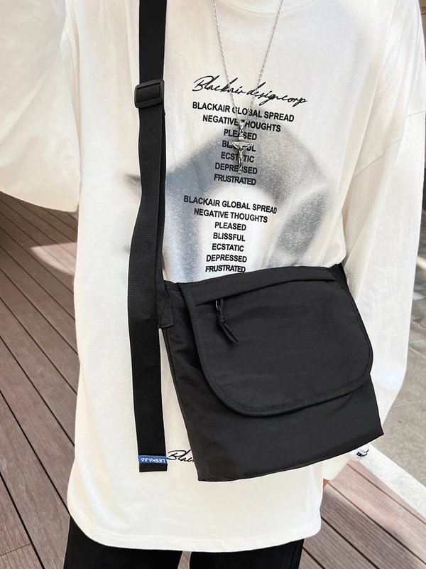 

Легкая мужская велосипедная сумка Menger Bag, модная сумка-кроссбоди, сумка через плечо, крутая студенческая сумка из таслана, повседневная нейлоновая сумка