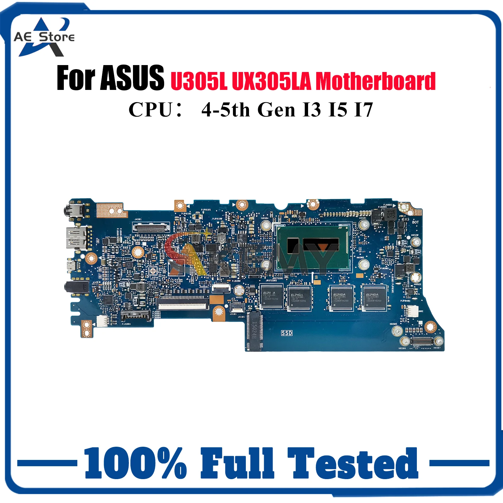 

UX305LA Материнская плата для ноутбука ASUS ZenBook UX305L UX305LA U305L Материнская плата для ноутбука с процессором I3 I5 I7 100% тестирование ОК быстрая доставка